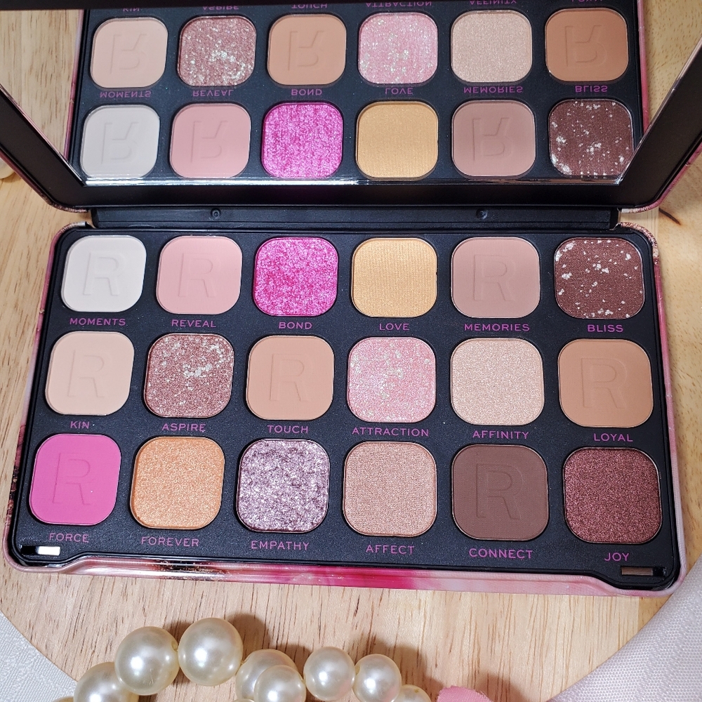 Revolution Women Men Eyeshadow Palette Forever Flawless Pink Brown Gold Makeup